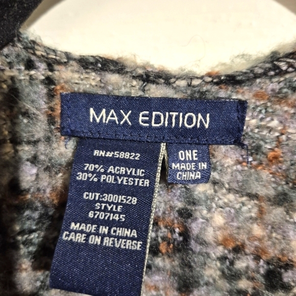 Max Edition Plaid Poncho with Fringe - Picture 2 of 5